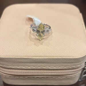 Lemon on Rhodium Ring